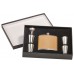 6 oz Stainless Steel Flask Set in Black Presentation Box